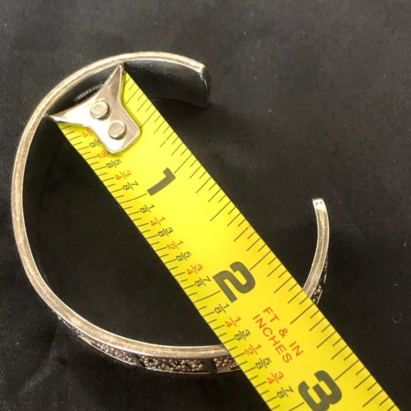 LOIS HILL Sterling Silver Oxidized Scroll Granulated Cuff Bracelet Vintage - Picture 11 of 17